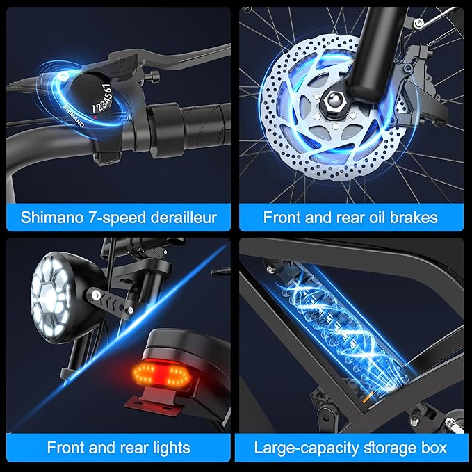 Retro Electric Bike for Adults,48V 20AH-1500/3000W Peak Motor Electric Bicycle-Max Speed 31-35MPH-Max 80 MI Range-20" x 4.0" Fat Tire Ebike,7-Speed, Dual Shock Absorber - UL 2849