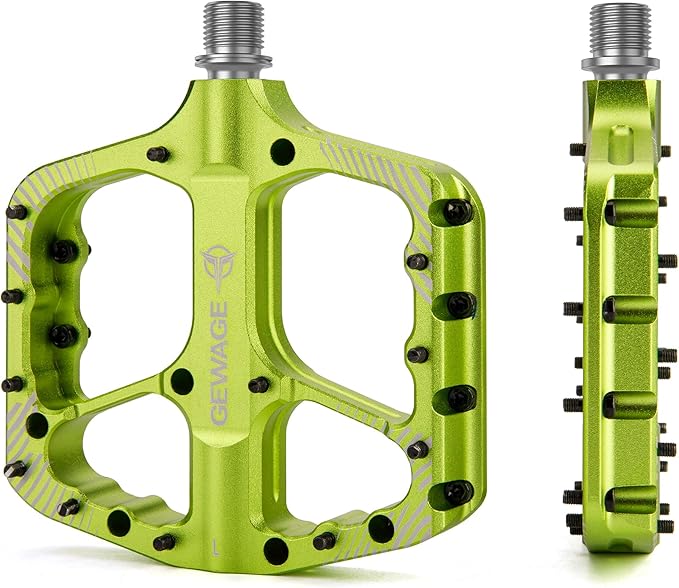 Mountain Bike Pedals -Bicycle Flat Pedals Aluminum 9/16" Sealed Bearing -Wide Platform for Road Mountain Gravel BMX MTB Bike Ideal for Downhill & Trail