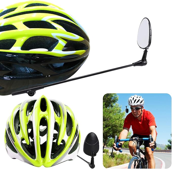 Accmor 2 Pack Bike Helmet Mirror, 360 Degree Adjustable Lightweight Bicycle Cycling Rear View Helmet Mirror for Cycling, Cycling Accessories