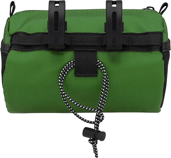Handlebar Bike Bag – Water-Resistant Hard Shell with Quick-Access Zipper, Side Mesh Pockets, and Spacious Storage – Ideal for Cycling, Commuting, and Adventure Rides (Green)