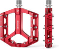Road/Mountain Bike Pedals -Non-Slip Bicycle Flat Pedals Aluminum 9/16" - 3 Sealed Bearing Lightweight Platform Pedals for Road Mountain BMX MTB Bike