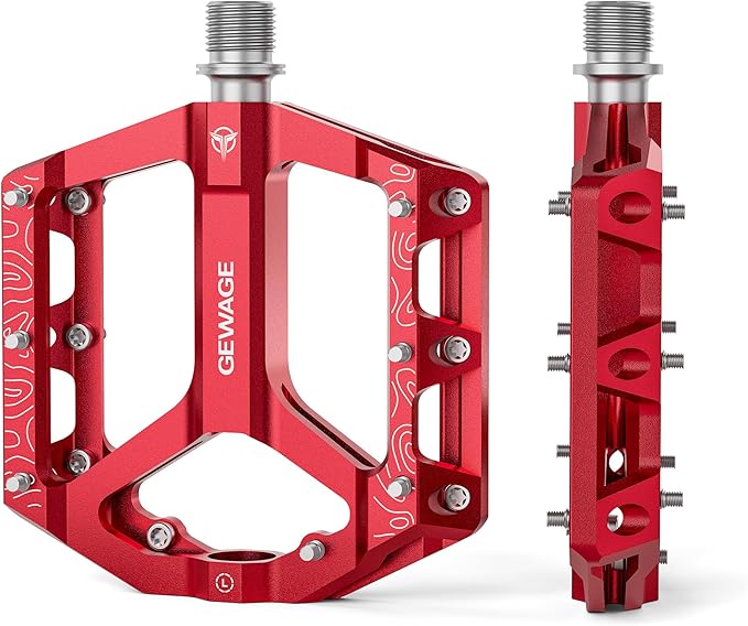 Road/Mountain Bike Pedals -Non-Slip Bicycle Flat Pedals Aluminum 9/16" - 3 Sealed Bearing Lightweight Platform Pedals for Road Mountain BMX MTB Bike