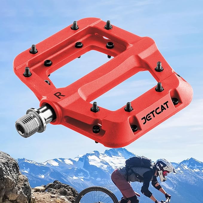 Mountain Bike Pedals Flat - MTB Pedals Flat, Bicycle Pedals for BMX/MTN/Road/Gravel/EBike, BMX Pedals, Platform Pedals, Adults & Kids Bike Replacement Upgrades Parts 9/16