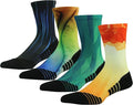 HUSO Cycling Socks for Men Women, Novelty Bike Socks Fun Running Basketball Athletic Crew Socks 3, 4, 7 Pairs