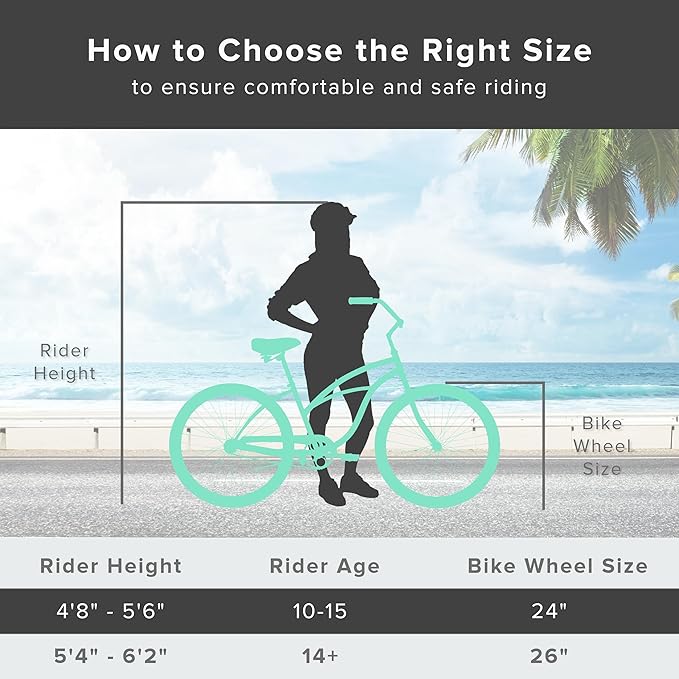 sixthreezero Urban Lady Beach Cruiser Bike, Women's 3 Speed Hybrid Bicycle