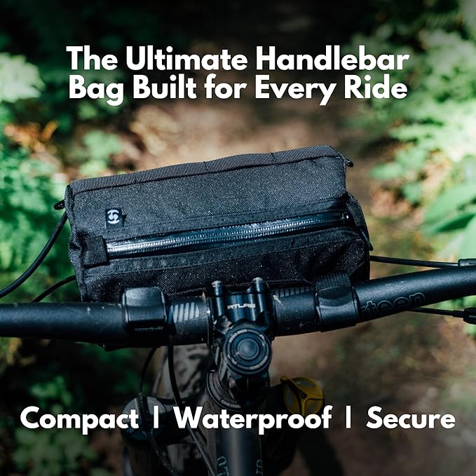 SpeedSleev Diego Small Handlebar Bag – Bike Bag for Road, Gravel & Commuter Cycling – Secure Velcro Mount – Ballistic Nylon – Black