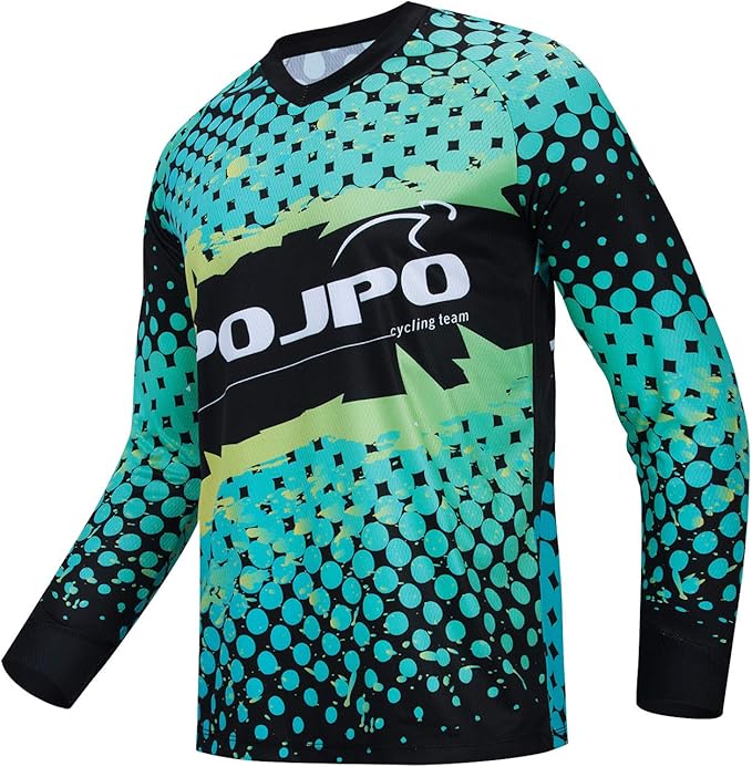 PSPORT Men's Motocross Jersey Long Sleeve Motocross Shirt Men Mountain Dirt Bike Jersey Downhill Riding Racing Clothing Tops