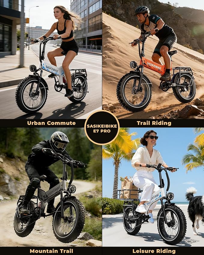 1500W Folding Electric Bike for Adults,52V 20Ah Removable Battery Ebike with 30+MPH 70 Miles Max,20" x4.0 Fat Tire E-Bike, Foldable Dual Suspension Electric Bicycle for Commute,Mountain