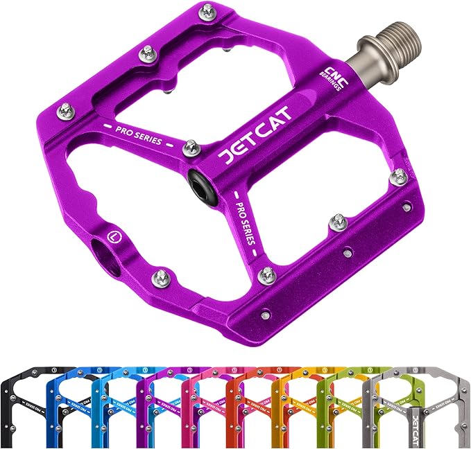 Mountain Bike Pedals Flat - MTB Pedals Flat, Bicycle Pedals, Road Bike Pedals, BMX Pedals, for BMX MTN Road Gravel EBike, Specialized Parts, Adults, Aluminum Metal Stamp 9/16"