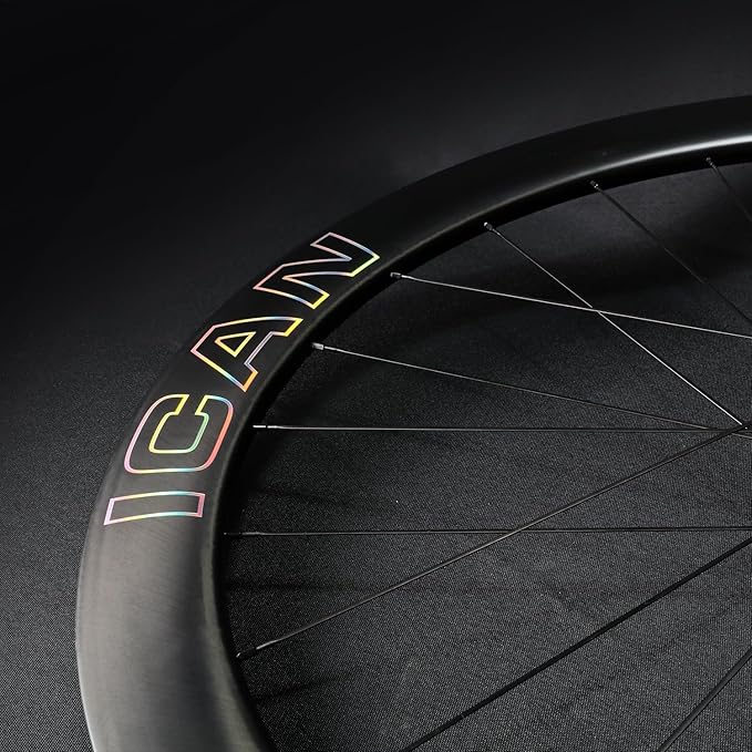 ICAN FL 38/52 Max Carbon Disc Road Bike Wheelset 700C with 36T Ratchet System Hub 21mm Inner Width Clincher Tubeless Compatible