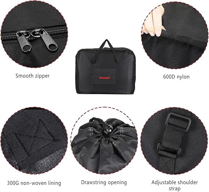 CamGo 20 Inch Folding Bike Bag - Waterproof Bicycle Travel Case Outdoors Bike Transport Bag for Cars Train Air Travel (Black, 20 inch)