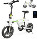 Mini Foldable Electric Bike for Adults, 500W Peak Folding Ebike, 15 Miles 36V 7.8Ah Battery, 14" Small Adult Electric Bicycle for Commuting with APP
