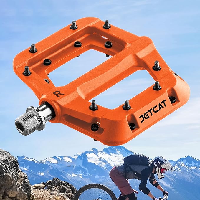 Mountain Bike Pedals Flat - MTB Pedals Flat, Bicycle Pedals for BMX/MTN/Road/Gravel/EBike, BMX Pedals, Platform Pedals, Adults & Kids Bike Replacement Upgrades Parts 9/16