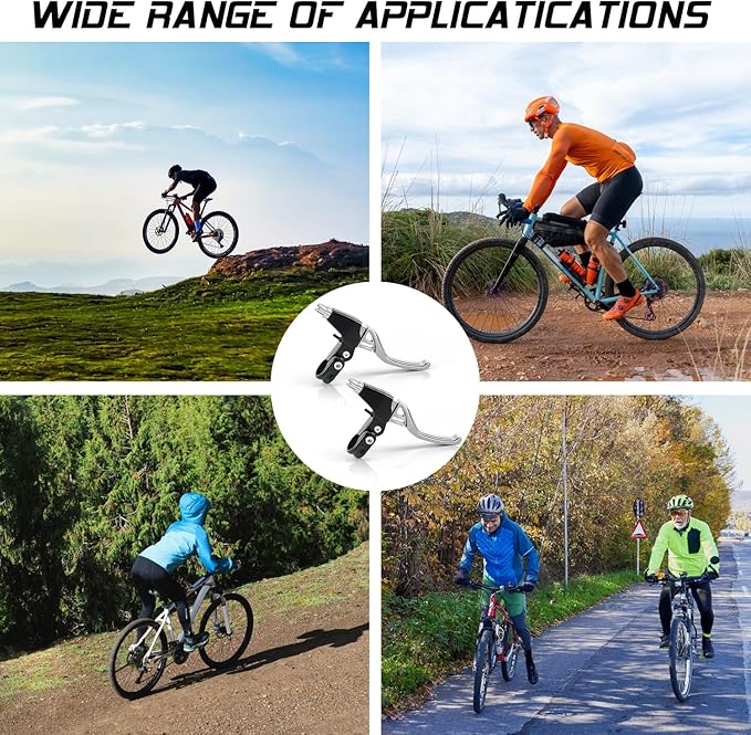 V-Type Bike Brake Set, Complete Universal Bike Front and Rear MTB Brake, Bicycle Brakes, Inner and Outer Cables, Include Brakes Lever Calipers Multi-Tool Wrenches