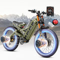 eAhora 2025 Latest Romeo Pro 3/2/Pro 5600W/50Mph 4000W/46Mph Dual Motor Electric Bike for Adults, 60V/80Ah 52V/70Ah 250+Miles Long Range Ebike 26''*4.0 Fat Tire Full Suspension Off-Road Ebike, UL2849