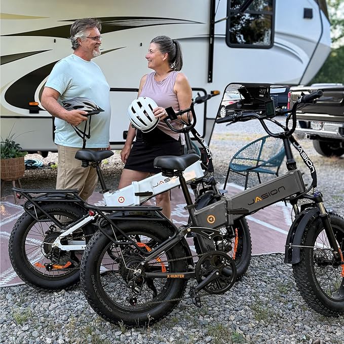 Jasion X Hunter/PRO Electric Bike for Adults,1800W/1400W Peak 20''Fat Tire Foldable Ebike,Folding E Bike Up to 80/70 Miles Range,720/624WH Removable Battery,30 MPH E Bike,Certified by UL2849