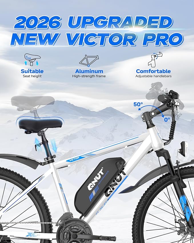 Electric Bike for Adults & Teens - 350W 26" Victor Ebike - 21-Speed, 20Mph Up to 40Miles with Dual Disc Brakes, Commuter E-MTB for Men Women | UL 2849 Certified