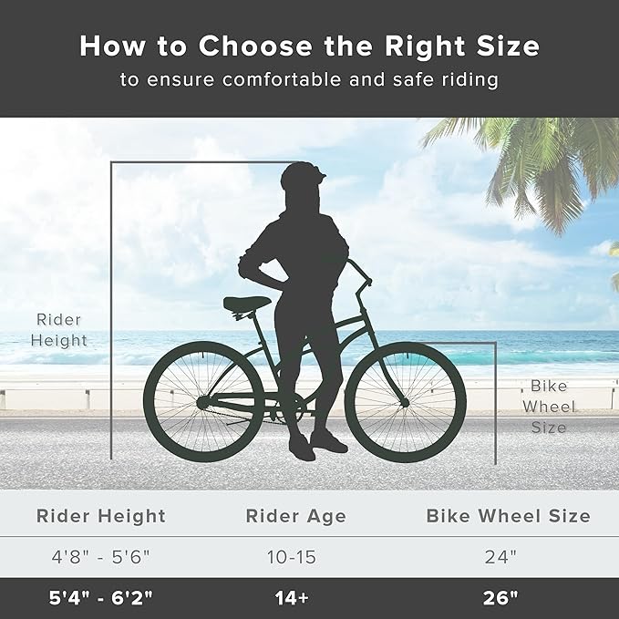 sixthreezero Urban Lady Beach Cruiser Bike, Women's 3 Speed Hybrid Bicycle