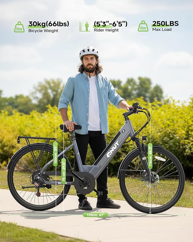 Electric Bike for Adults, 1200W Peak Commuter Ebike with 48V Built-in Battery 26" City Step Through E-Bike 7-Speed 65Miles 20Mph Urban Electric Bicycles for Women Men Teens