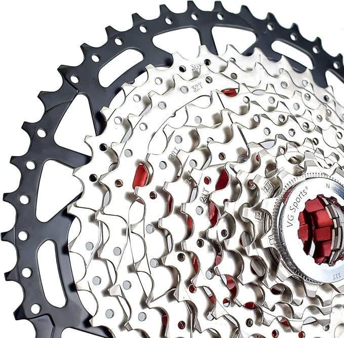VG SPORTS 8/9/10/11/12 Speed Ultra-Light Bike Cassette for Mountain Bike 11-40T/11-42T/11-46T/11-50T/11-52T MTB Cassette Lightweight Aluminum Bracket Cassette