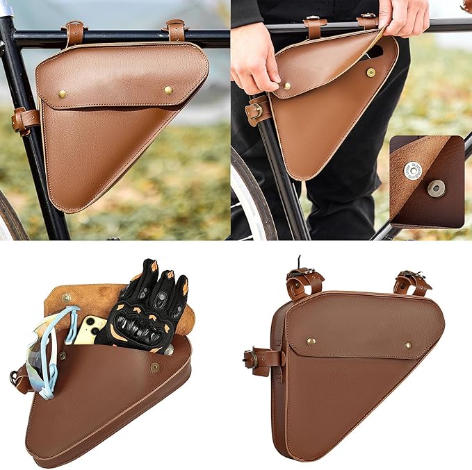 Bikes Front Frame Bag Cycling Saddles Bicycles Top Tube Pouches Triangular Storage for Mountain Bike Bicycles Front Top Tube Bag Triangular Pouches