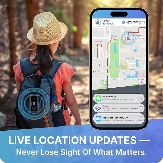 Spytec Atlas Mini GPS Tracker for Kids, Vehicles, Cars, Seniors | Smallest Portable Real Time GPS Tracking Device | Geofencing | Up to 34 Day Battery Life | Starter Kit with 1st Month Included