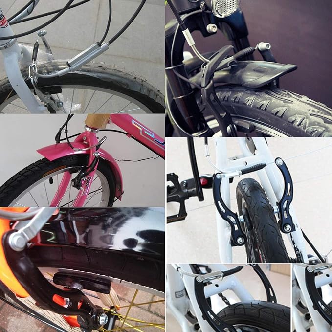 V-Type Bike Brake Set, Complete Universal Bike Front and Rear MTB Brake, Bicycle Brakes, Inner and Outer Cables, Include Brakes Lever Calipers Multi-Tool Wrenches