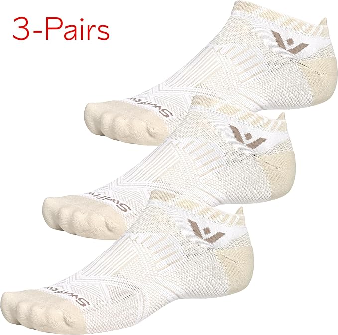 Swiftwick- ASPIRE (3 Pairs) No-Show Running Socks, Cycling Socks, Compression Fit