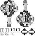 SPD Bike Pedals, 9/16 "Mountain Bike Pedal, Aluminum Alloy Sealed Clipless Pedals Compatible with SPD Type Cleats - Easy Clip in & Out