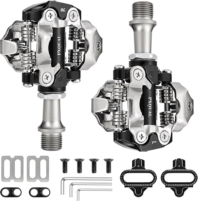 SPD Bike Pedals, 9/16 "Mountain Bike Pedal, Aluminum Alloy Sealed Clipless Pedals Compatible with SPD Type Cleats - Easy Clip in & Out