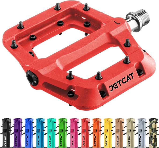 Mountain Bike Pedals Flat - MTB Pedals Flat, Bicycle Pedals for BMX/MTN/Road/Gravel/EBike, BMX Pedals, Platform Pedals, Adults & Kids Bike Replacement Upgrades Parts 9/16
