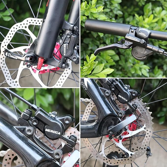 MEROCA M800 Mountain Bike Hydraulic Disc Brakes Hydraulic Bike Brakes Front 800mm and Rear 1400mm with PM Adapter for 160mm Rotor
