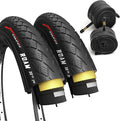 Fincci City 700x35c Bike Tire with 700c Bike Tube Schrader/Presta - 2er Foldable 700c Tires, 37-622 with 1 mm Puncture Resistant - Kevlar Road Bike Tires 28 inch for Touring, Hybrid, Electric Bicycles