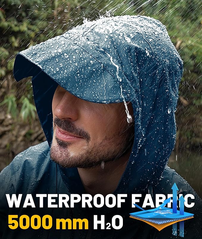 SWISSWELL Mens Rain Jacket & Coats Packable Lightweight Waterproof Windbreaker Hooded for Golf Cycling Hiking