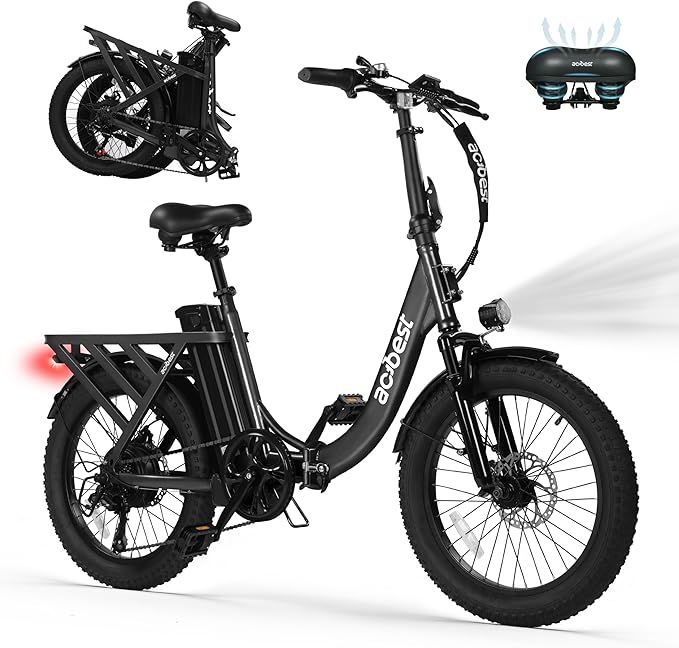 Mars Electric Bike for Adults, 20'' Fat Tire Folding Ebike with Peak 1200W Motor, 7 Speed 28MPH, 48V 499Wh Removable Battery Max Range 55 Miles, Foldable Electric Bicycle,Black