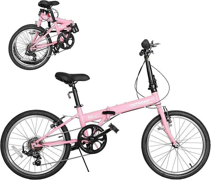 Incbruce 20 Inch Folding Bike 7 Speed, Commuter Folding Bicycle for Men & Women, Lightweight Steel Frame, Quick Fold Design, Perfect for Urban Commute