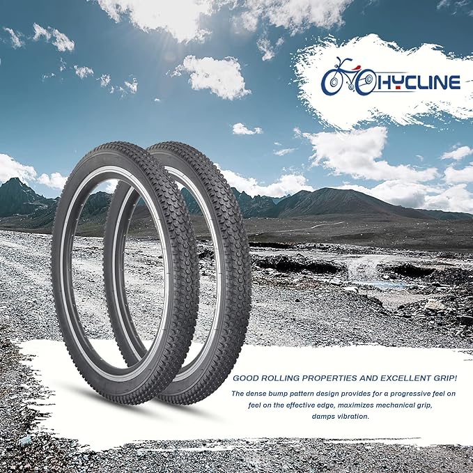 Hycline Mountain Bike Tire: 20/24/26/27.5-inch Folding Replacement High-Performance Wear-Resistant Bicycle Tires for MTB Off-Road Bike