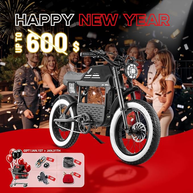 eAhora DL2000 (2025 Version) Electric Bike for Adults, Peak 4000W/1700W 44MPH/36MPH Dual/Single Motor Ebike, 52V 30Ah 60-90 Miles Long Range Electric Bicycle, Fat Tire Full Suspension Hydraulic Brake