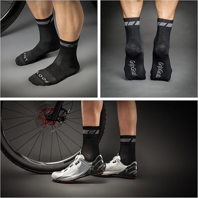 GripGrab Regular Cut Merino Cycling Socks Single & Multi-Pack Box of 1 and 3 Pairs Breathable Merino Wool Bike Socks
