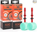 2-Pack TPU Bike Inner Tube 700C x 18-32C with Metal Presta Valve, Ultralight Road Bike Tube, Puncture-Resistant Bicycle Tube for Road, All-Road & Gravel Bikes