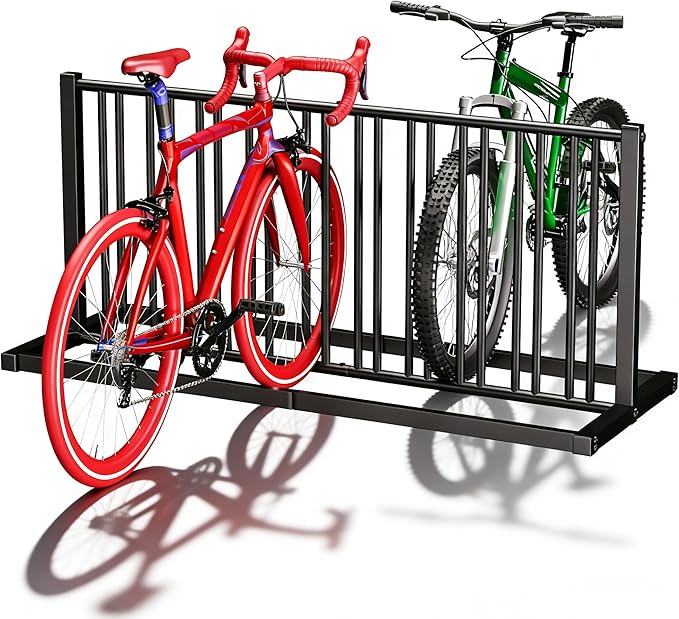 YOHKOH Bike Parking Rack, 20 Bikes Storage Dual Side Floor Bike Rack Stand, Heavy-Duty Outdoor Stand for Garage, Store, School, University, Powder Coated Carbon-Steel, 61" W x 31.1" D x 29.2" H
