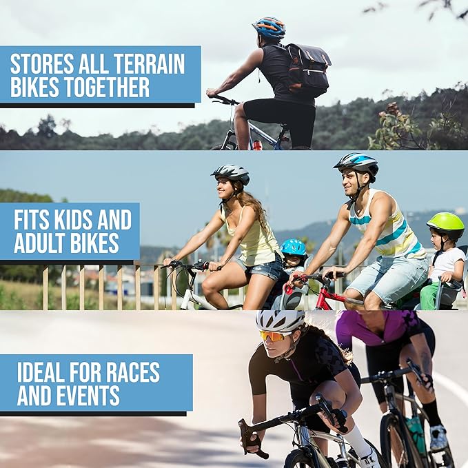 Stationary Outdoor Indoor Bike Rack – Holds Up to 10 Bicycles | Heavy Duty Floor Bike Storage Rack for Garage, Yard, or Home Organization | Easy Assembly Metal Bicycle Stand for Road & Mountain Bikes