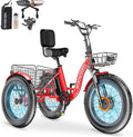 MOONCOOL 1000W 4" Fat Tire Electric Tricycle for Adults, 48V 14.5Ah All-Terrain Aluminum 20" E-Trike, Front Suspension, 7-Speed, 400lbs Max Payload