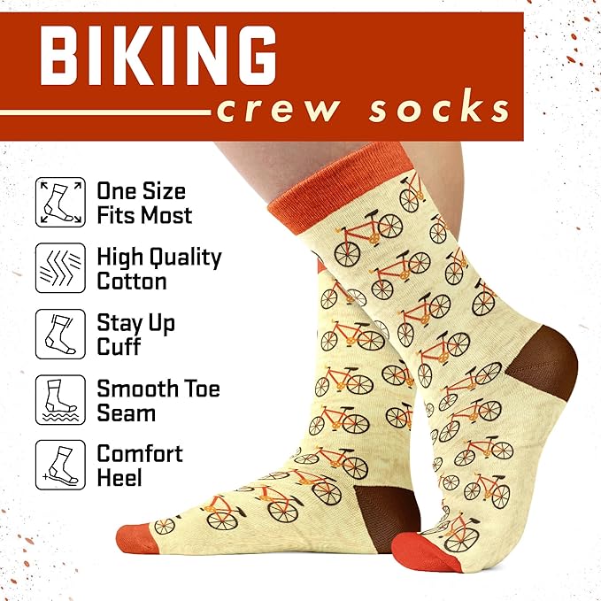 Cycling Socks - Gifts for Cyclists, Mountain Bike Accessories, Bike Socks and Funny Biker Gifts for Men