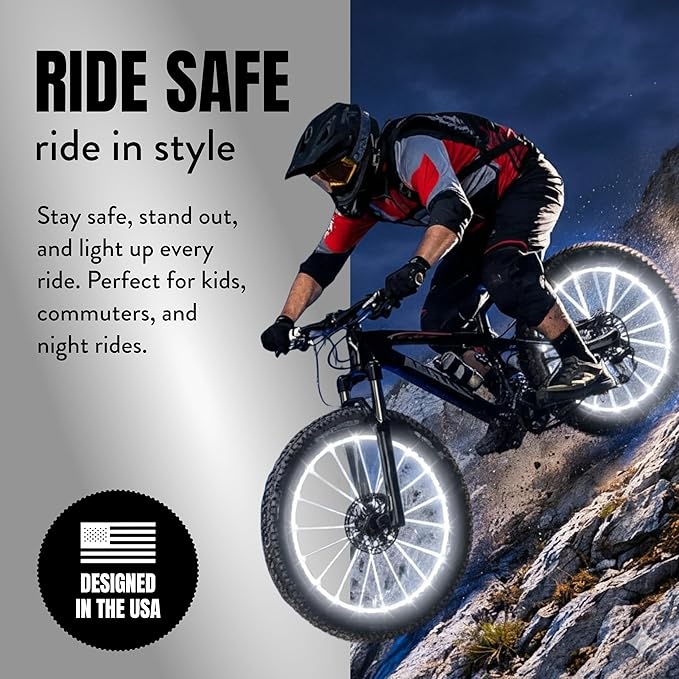 Activ Life 2-Tire Pack LED Bike Wheel Lights with Batteries Included, Get 100% Brighter and Visible from All Angles for Ultimate Safety and Style