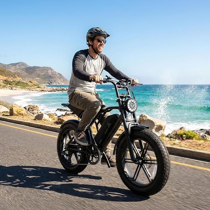 TST Electric Bike for Adults, 1500W Peak Motor 28 MPH 60/100 Miles Fat Tire Ebike with 48V 15Ah/25Ah Removable Battery 20" Electric Dirt Bike Full Suspension and 7-Speed