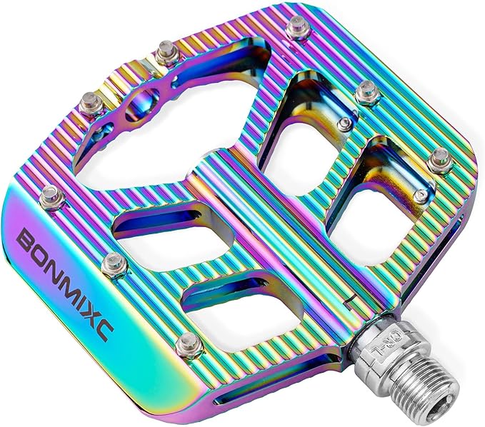 Bike Pedals 9/16 Mountain Bike Pedals Non-Slip Aluminum Alloy Large Platform Sealed Bearing Flat Road Bicycle Pedals