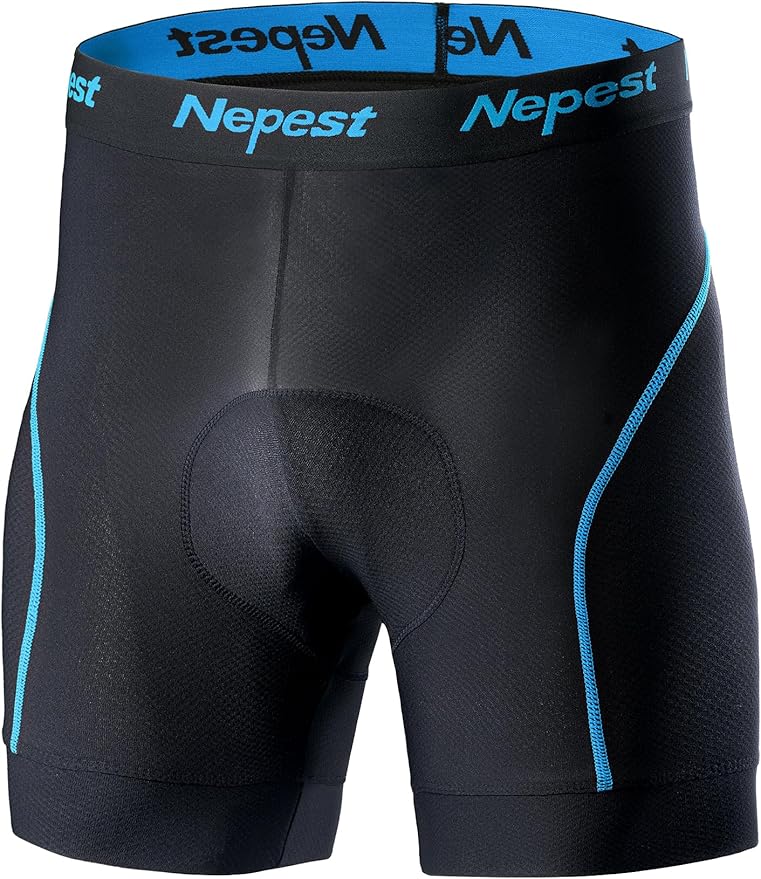 Nepest Mens Cycling Underwear 4D Padded Bike Shorts MTB Liner Mountain Bicycle Tights for Riding