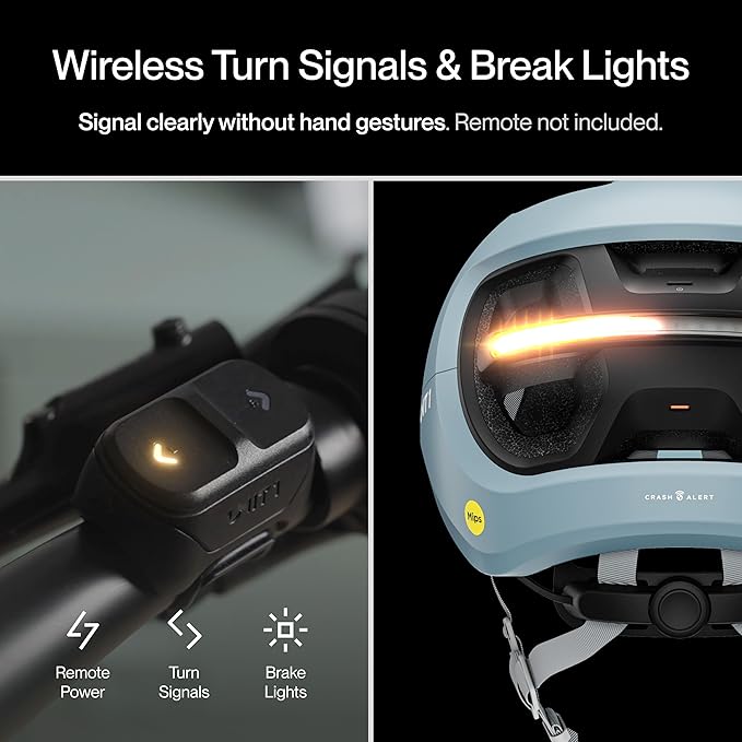 AURA Smart E-Bike Helmet with MIPS Safety, NTA-8776 Certified for 28mph, Integrated 500 Lumen LED Lights, Crash Detection, Turn Signals and Automatic Brake Light