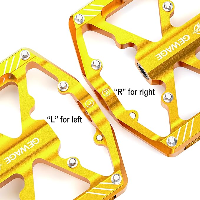 Bike Pedals 9/16 Inch - Bicycle Pedals with Reflectors - 3 Sealed Bearings MTB Pedals Wide Platform Pedals for Mountain Bike, BMX, Road Bike Pedals